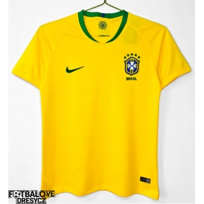 Brazílie 2018 Retro Domácí Dres Krátký Rukáv